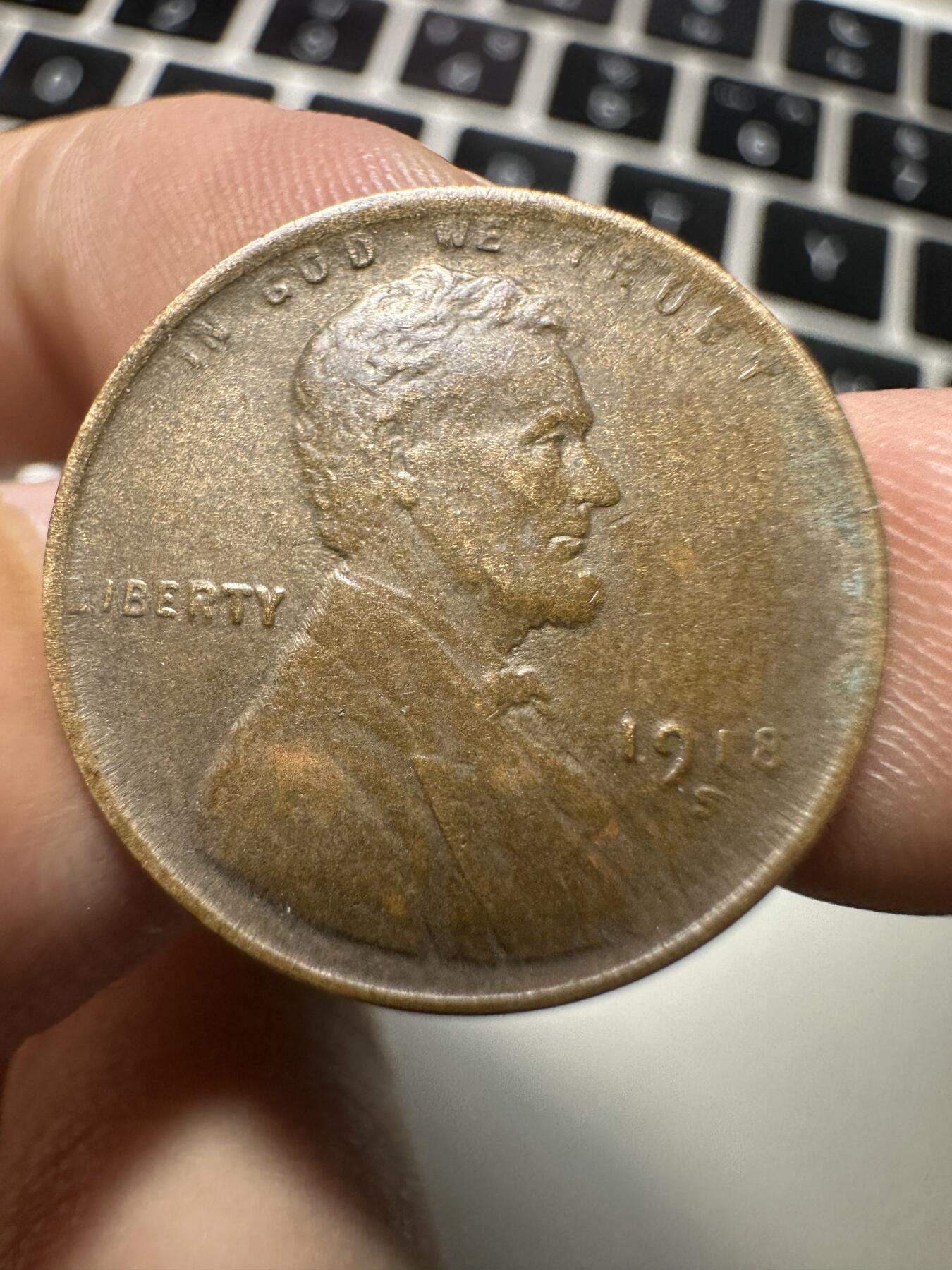 钱币，章 美国林肯麦穗一分，1918年S版