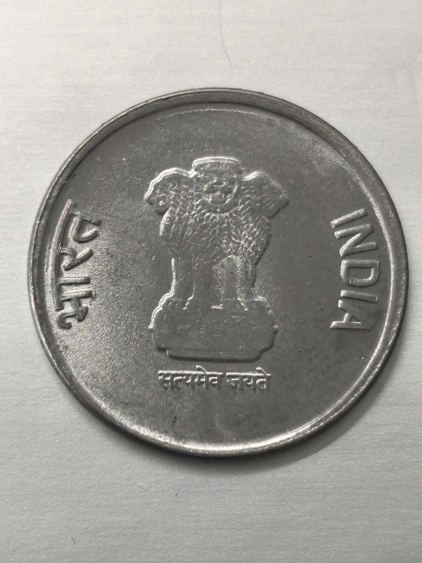 Krab外币市集Vol.12 印度2023年1卢比-75周年独立纪念币-mint error