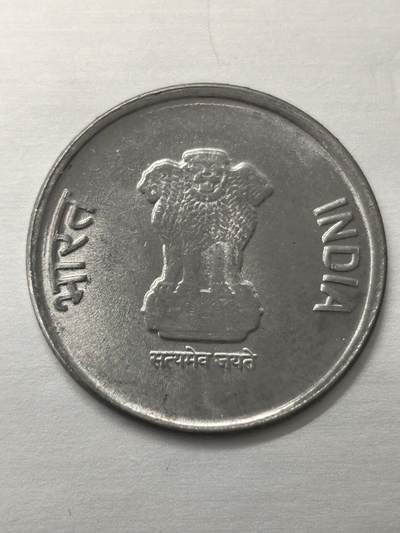 Krab外币市集Vol.12 印度2023年1卢比-75周年独立纪念币-mint error