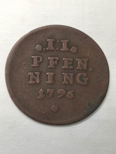 Krab外币市集Vol.12 德国拜仁1796年2芬妮