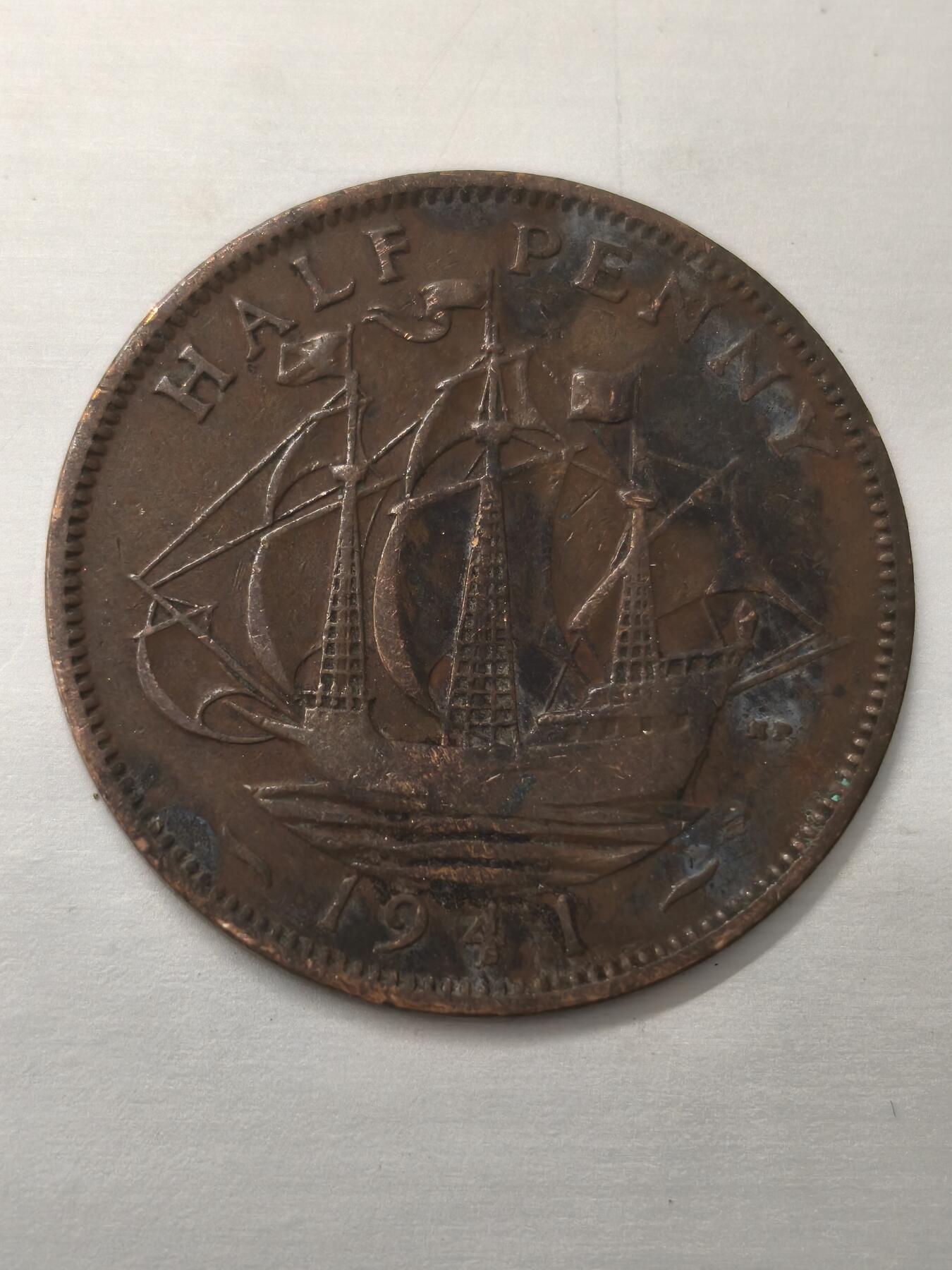 Krab外币市集Vol.12 英国1941年1/2便士