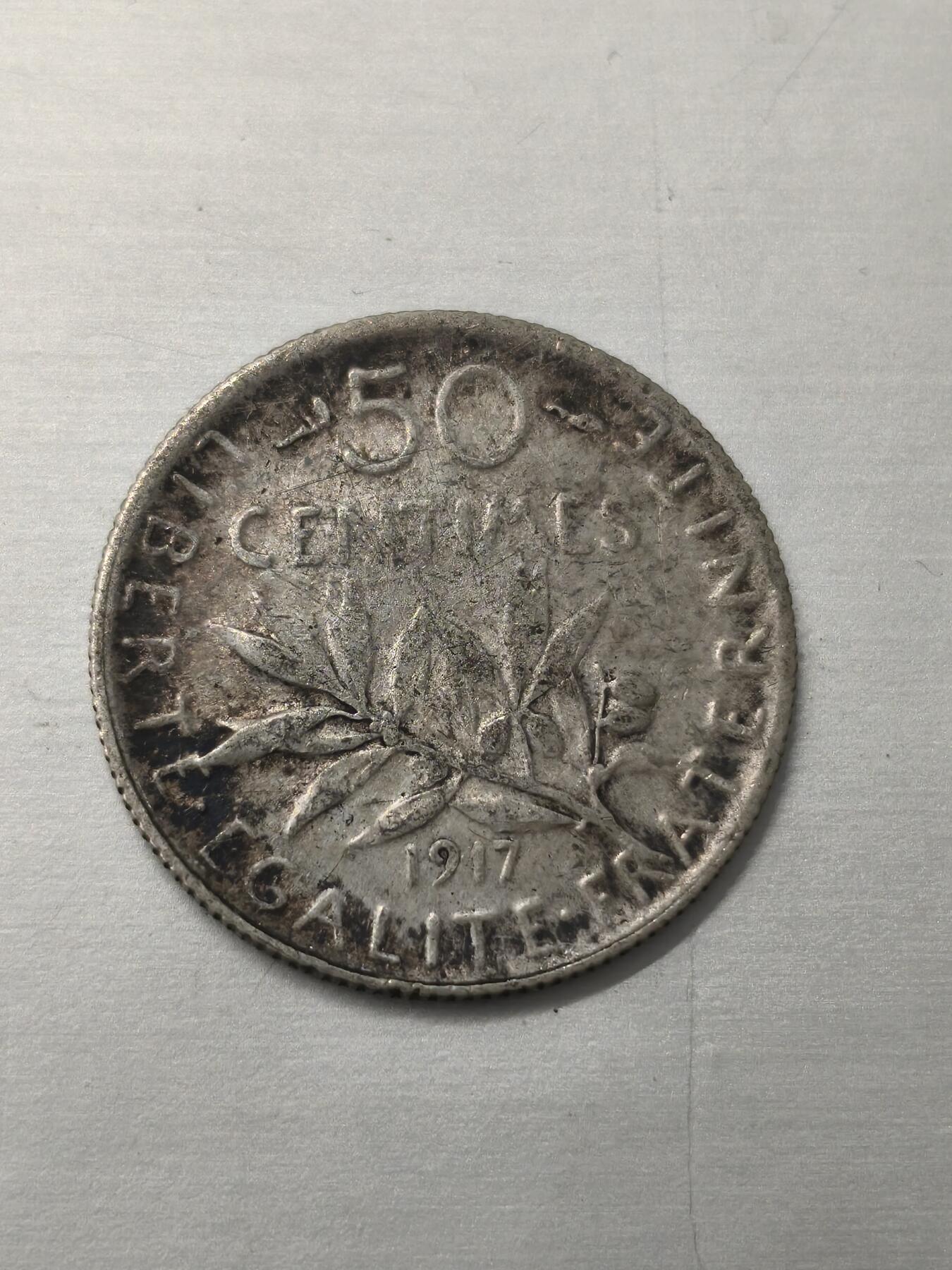 Krab外币市集Vol.12 法国1917年50分银币