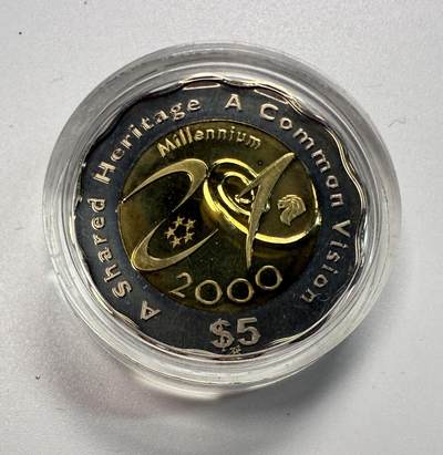 S&S Numismatic世界钱币-拍卖 第112期  - 新加坡2000年 千禧年 5新元双色精制纪念币官方卡币