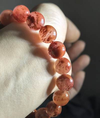 精品天然南红专场｜支持全国鉴定 天然南红玫瑰红妖花火焰手串