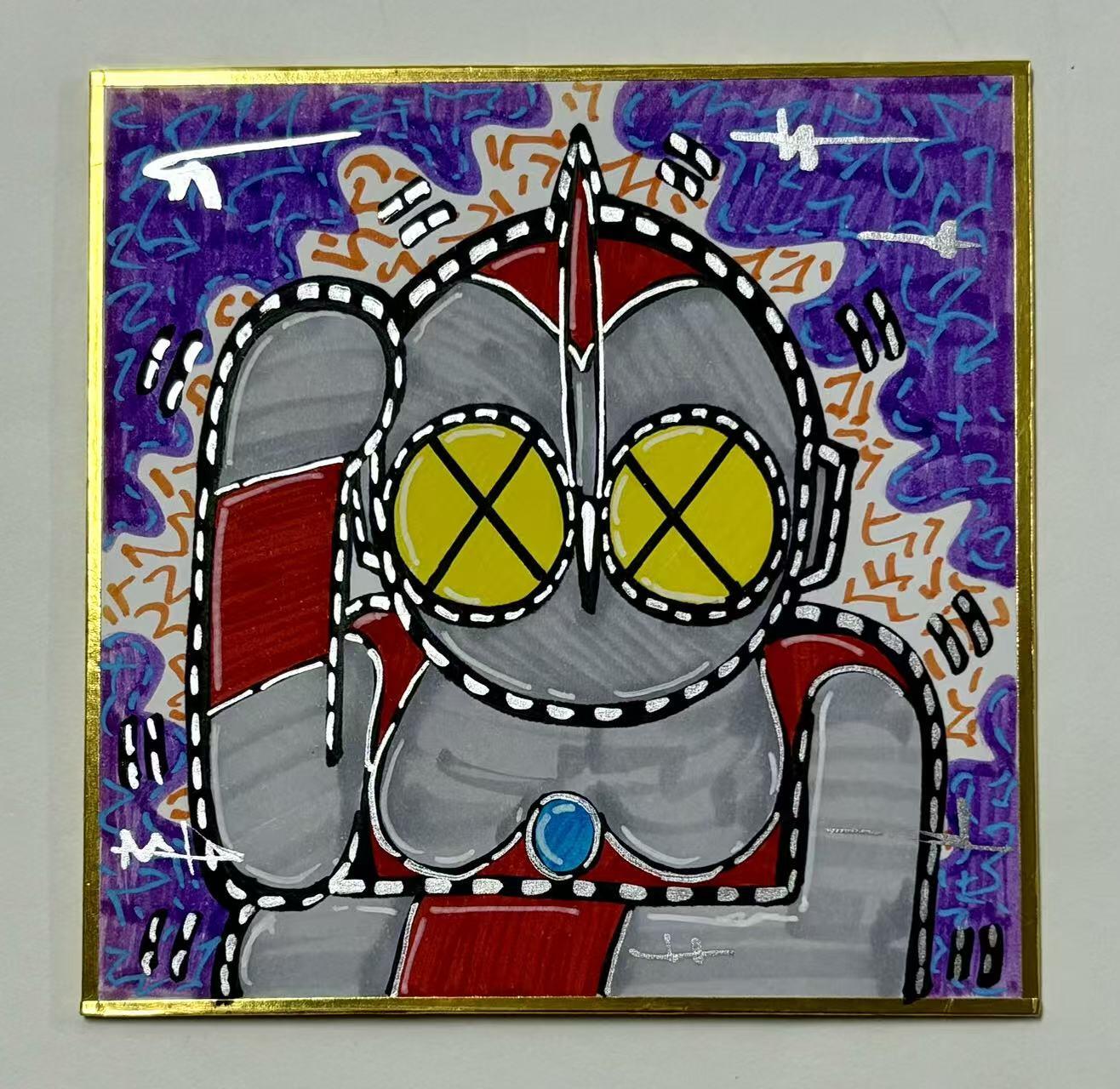 零元拍：歪歪亲笔签名原画色卡，尺寸：12/12厘米，不是复制画哦