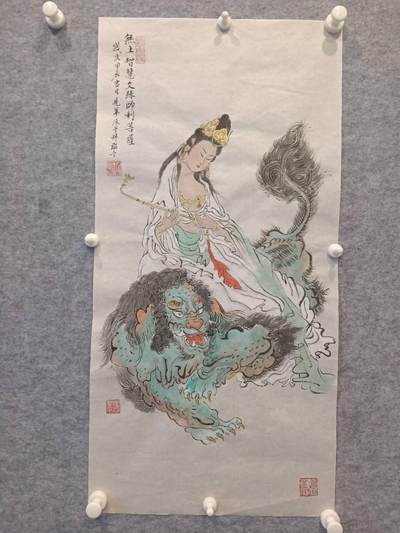 纯手绘国画人物 观音 - 纯手绘国画人物 观音