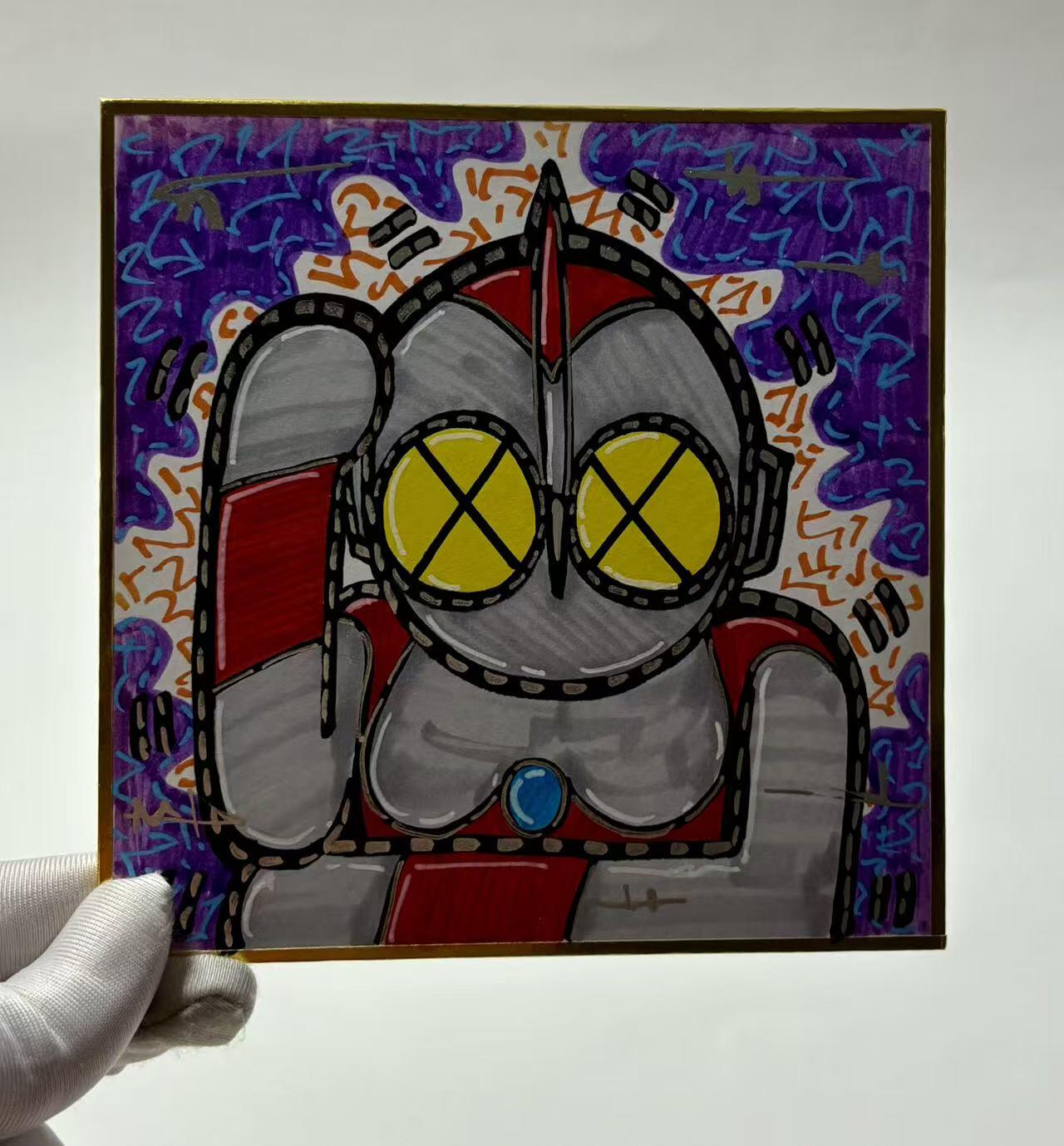 零元拍：歪歪亲笔签名原画色卡，尺寸：12/12厘米，不是复制画哦