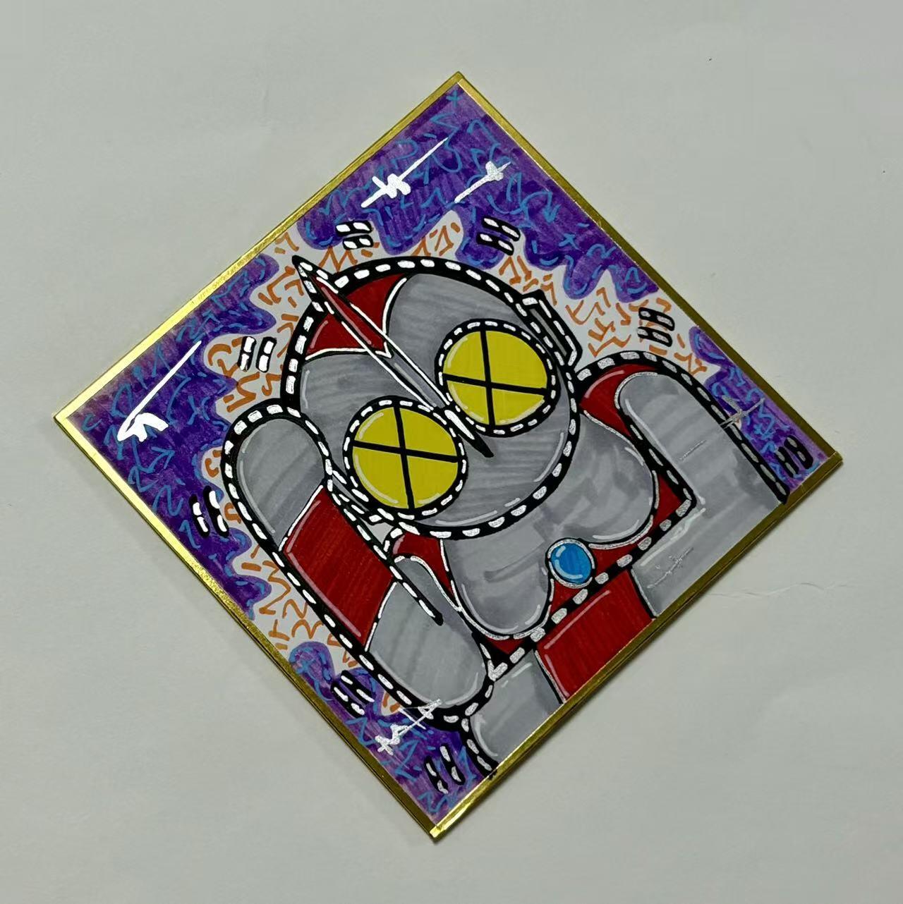 零元拍：歪歪亲笔签名原画色卡，尺寸：12/12厘米，不是复制画哦