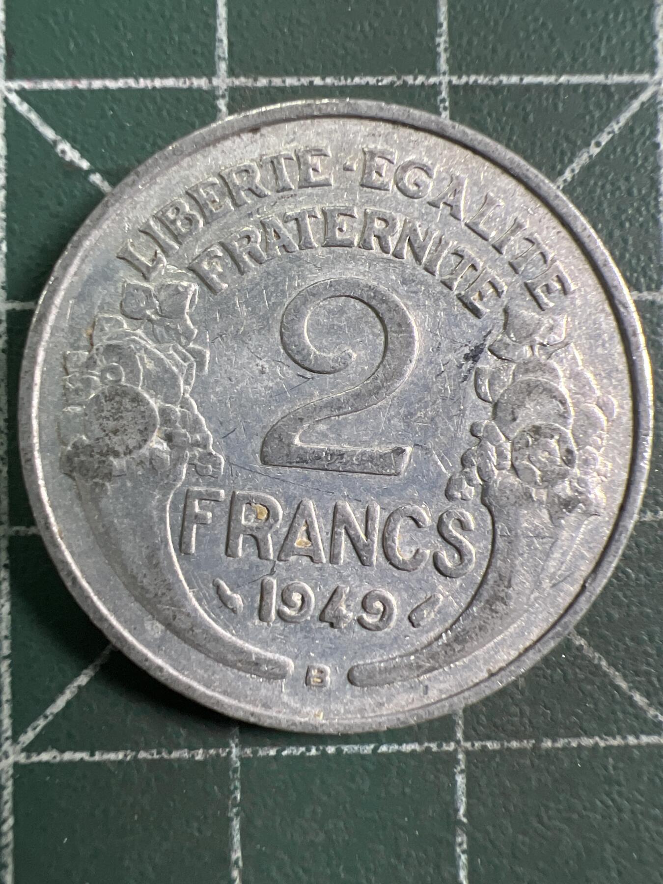 第916期  硬币专场 （无押金，捡漏，全场50包邮，偏远地区除外，接收代拍业务，本店十天发一次货） 法国 2 法郎