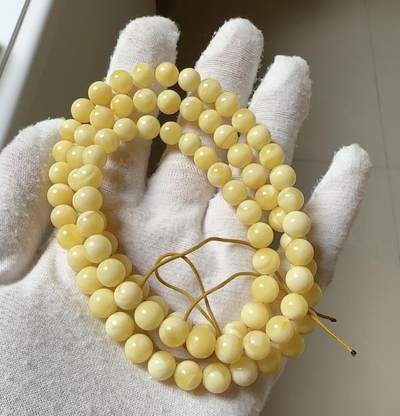 天然精品蜜蜡专场｜支持全国检测 - 俄料白花蜜蜡长链
