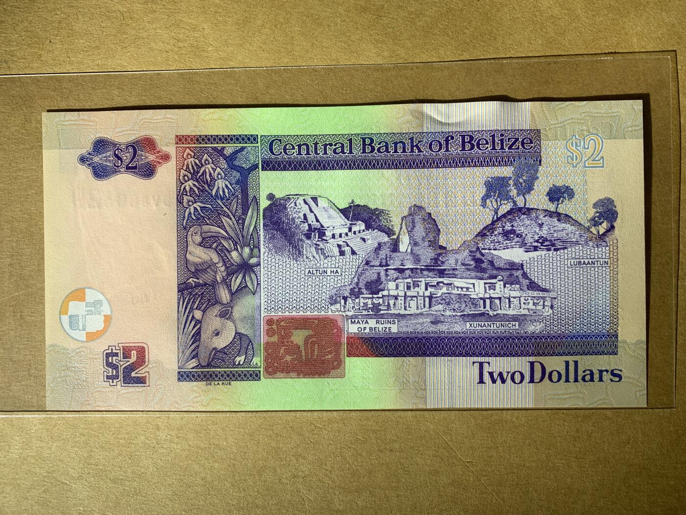 【礼羽收藏】🌏世界钱币拍卖129期 【DV880829】全新UNC 2021年伯利兹2面值纸币 女王钞 无3457尾829 朦胧号