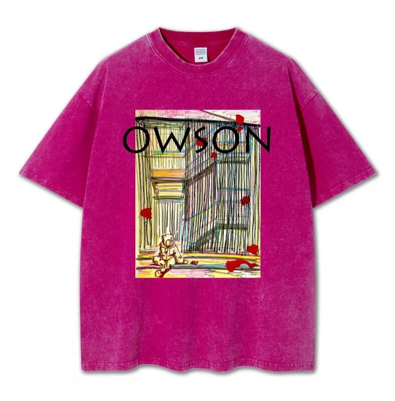 零元拍：艺术家 WAIWAI  OWSON 品牌260克水洗重磅潮流Oversize T恤L码拍品为L码，颜色以实物为准