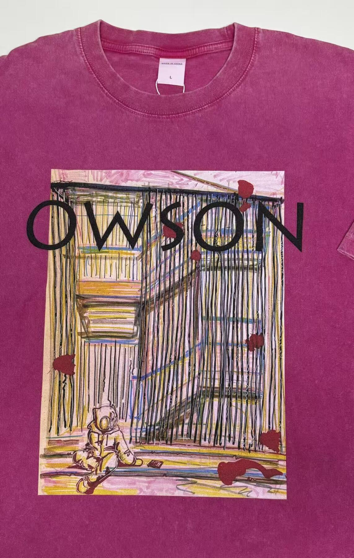 零元拍：艺术家 WAIWAI  OWSON 品牌260克水洗重磅潮流Oversize T恤L码拍品为L码，颜色以实物为准