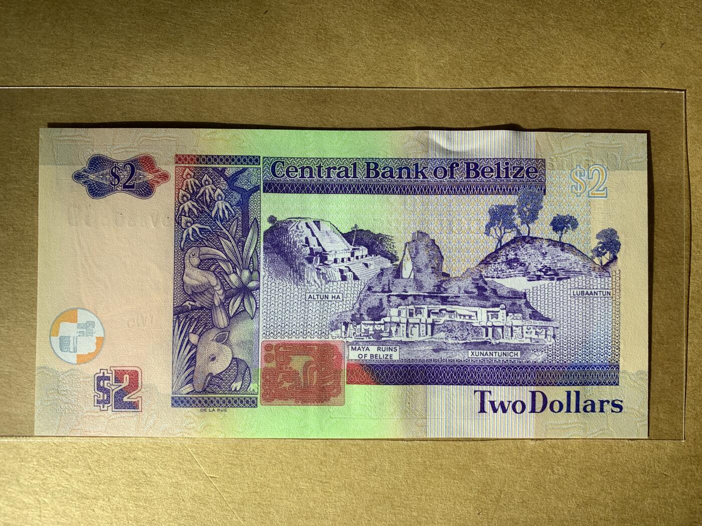 【礼羽收藏】🌏世界钱币拍卖第132期 【DV880869】全新UNC 2021年伯利兹2面值纸币 女王钞 无3457尾869 圆圆倒置号