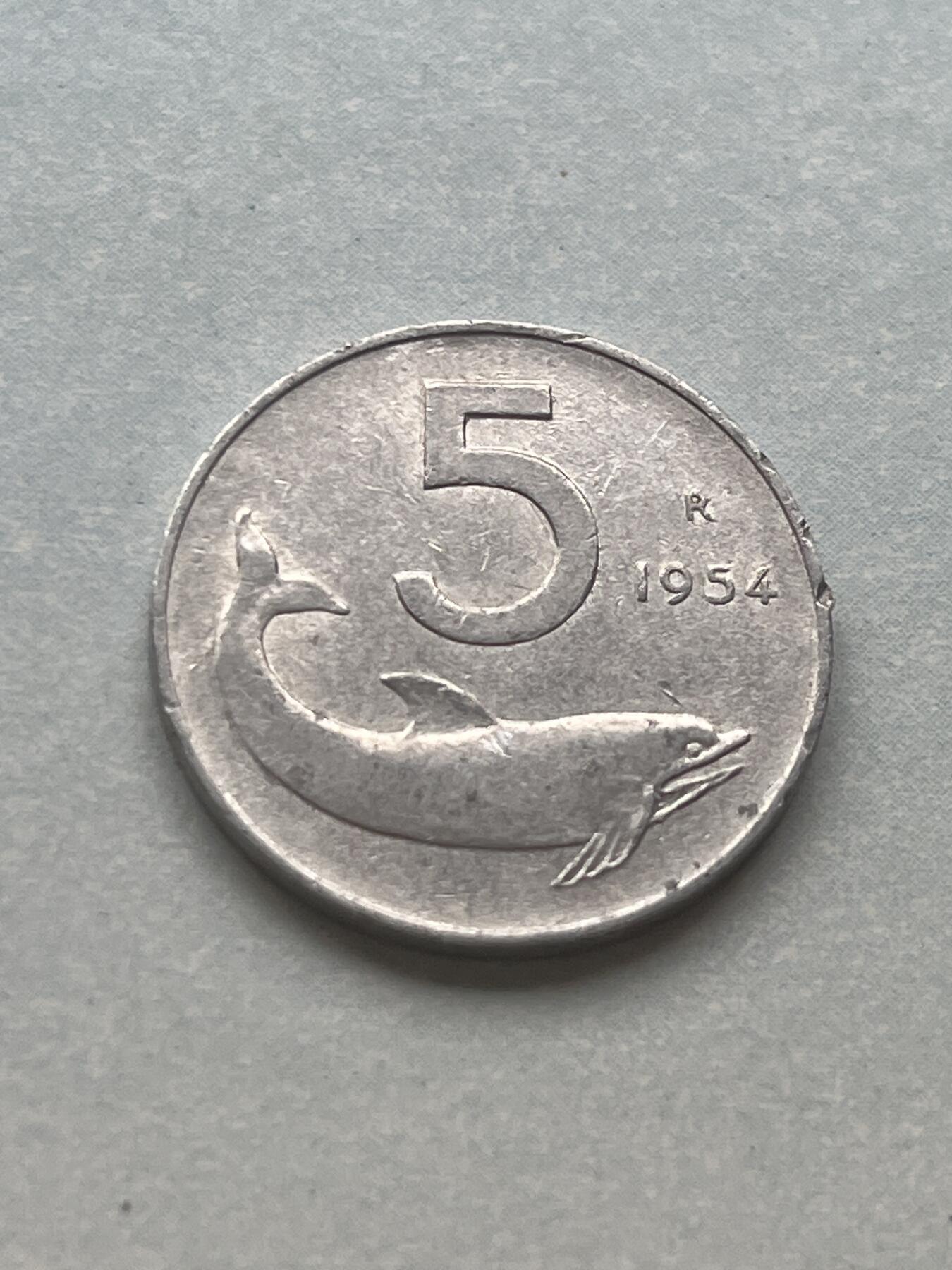 神仙姐姐-中外币专场2 1954年 意大利5里拉