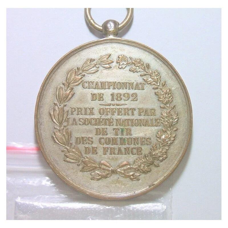 法国1892年 谷物女神高浮雕精制大镀银章 46MM