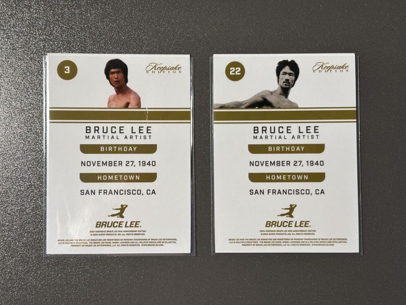 长岛的冒险 小王子精品卡牌拍卖第十一场   2023 Keepsake Edition 李小龙逝世50周年纪念收藏卡 碎冰折 2张