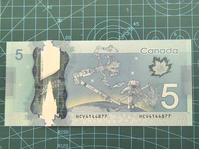 外国钱币专场，0元起拍，5元加价，无佣金 全新UNC   加拿大5元