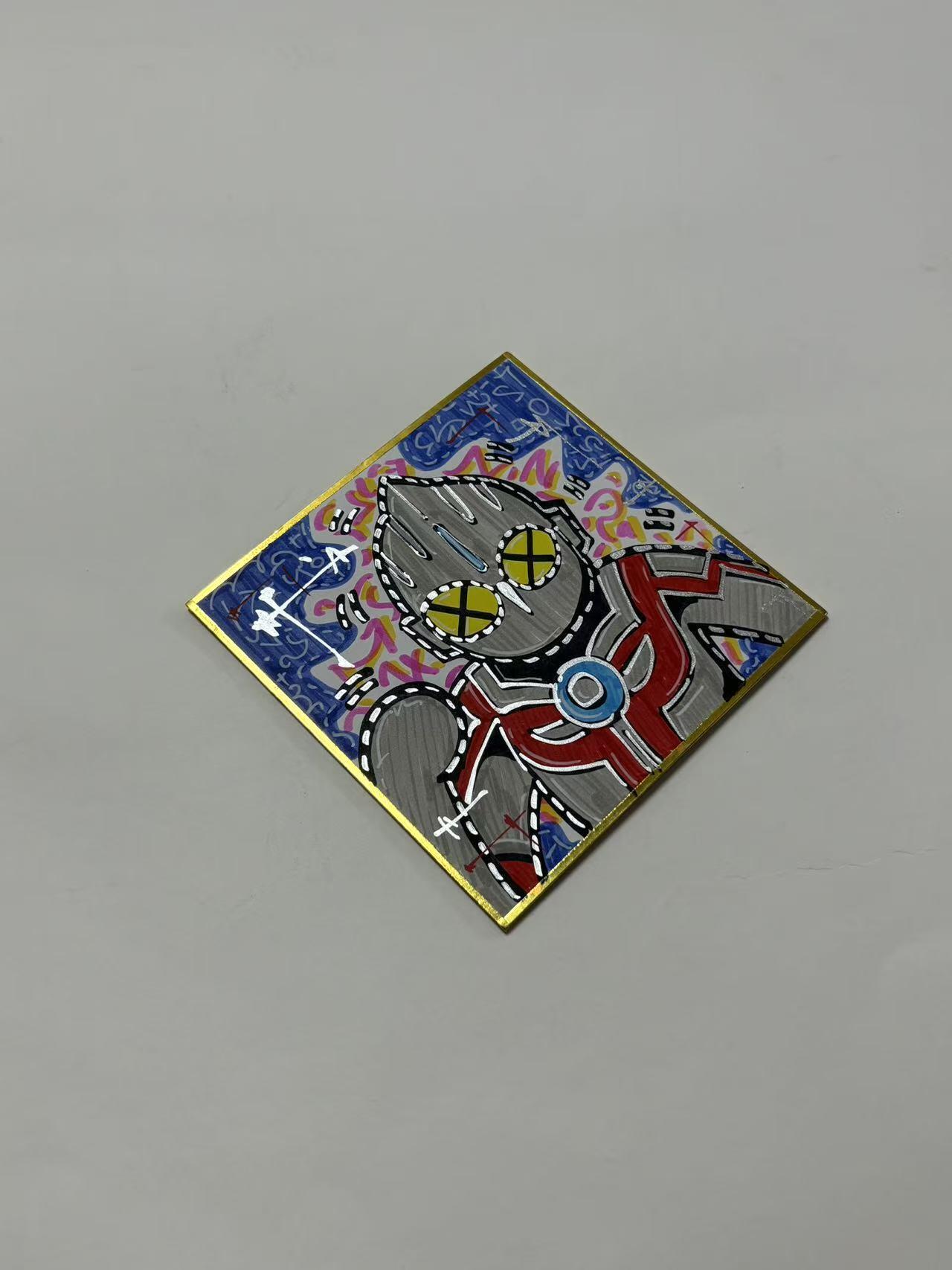 零元拍：歪歪亲笔签名原画色卡，尺寸：12/12厘米，不是复制画哦