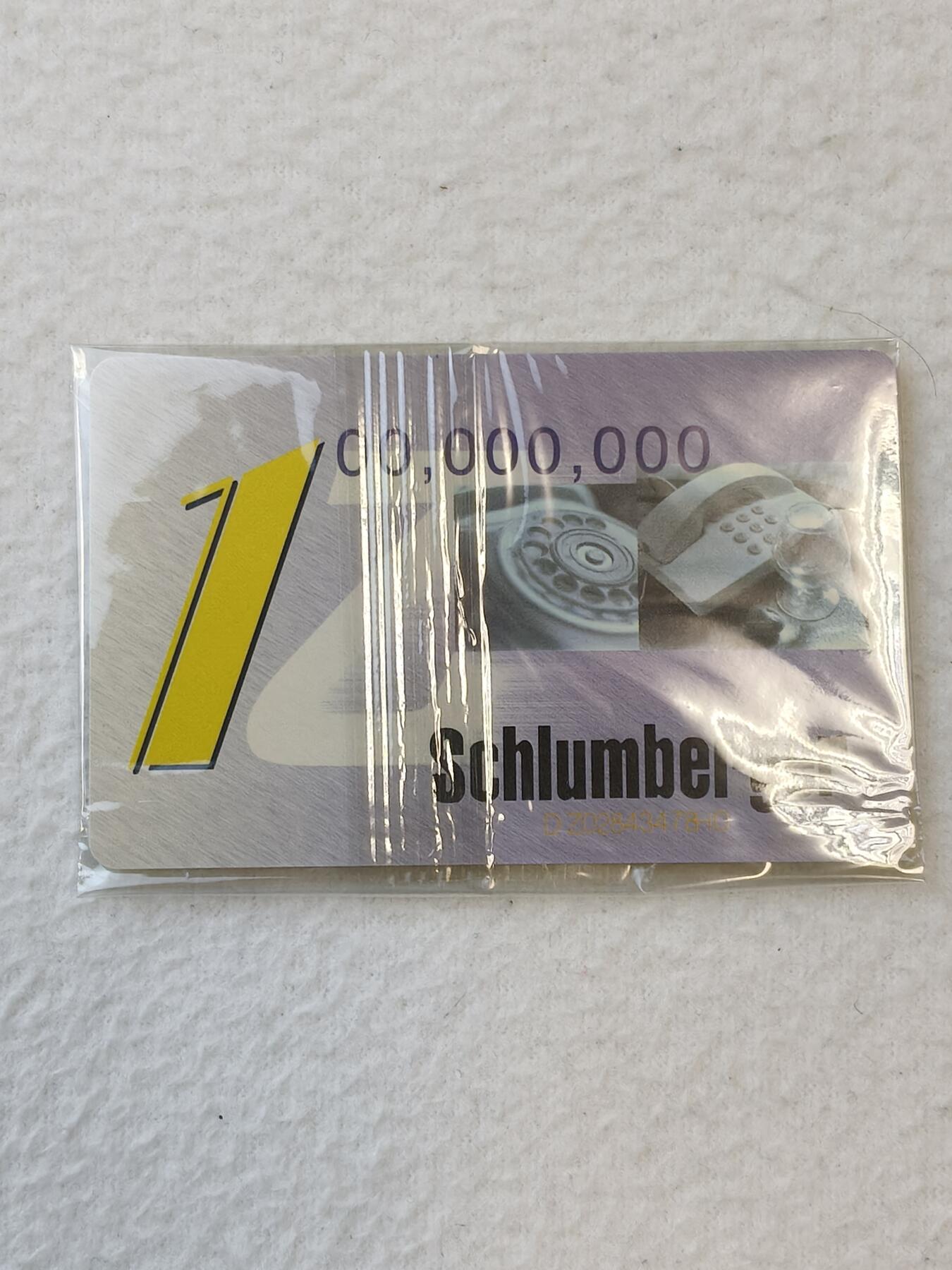 易卡拍卖第19期 IC—T9湖南斯伦贝谢通信设备有限公司（IC卡生产总量突破一亿张纪念）。（非卖品比较少）DZ电总版。带原封套，收藏级品相。品相如图所示！