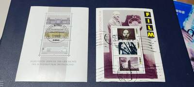 德国邮票专场，都是小型张、小全张 德国邮票小版票、小型张，合计10枚不同版别，都是带邮戳的信销票，品相如图