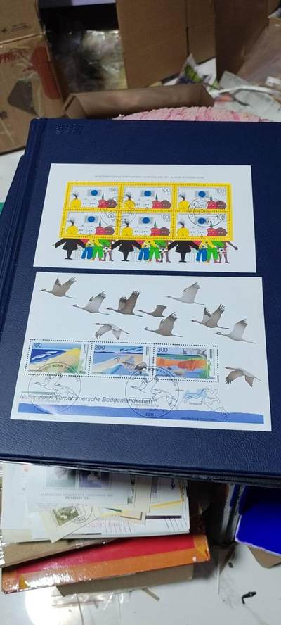 德国邮票专场，都是小型张、小全张 德国邮票小版票、小型张，合计10枚不同版别，都是带邮戳的信销票，品相如图