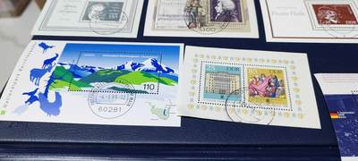 德国邮票专场，都是小型张、小全张 德国邮票小版票、小型张，合计10枚不同版别，都是带邮戳的信销票，品相如图