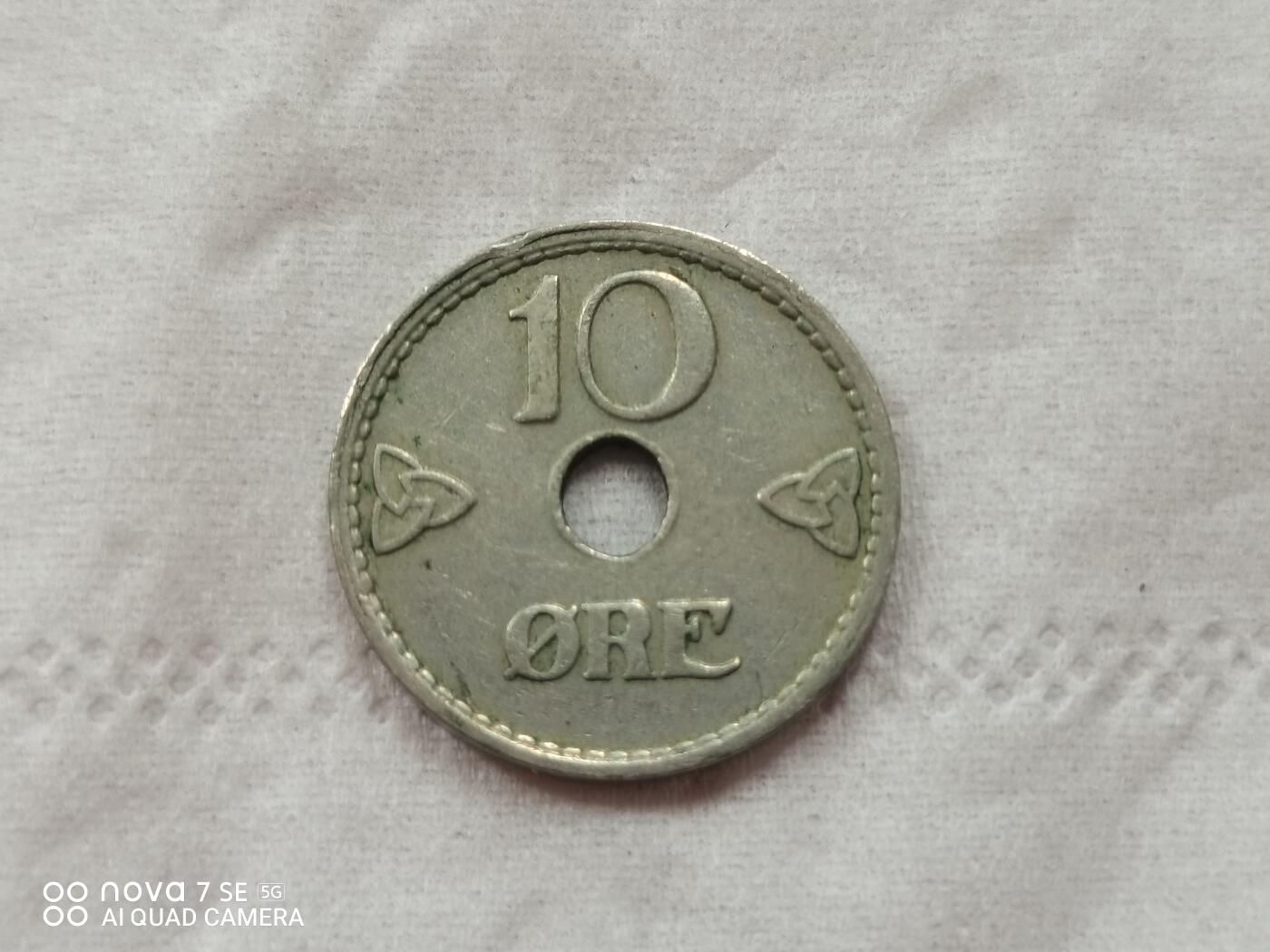 外国硬币 37年挪威10欧尔