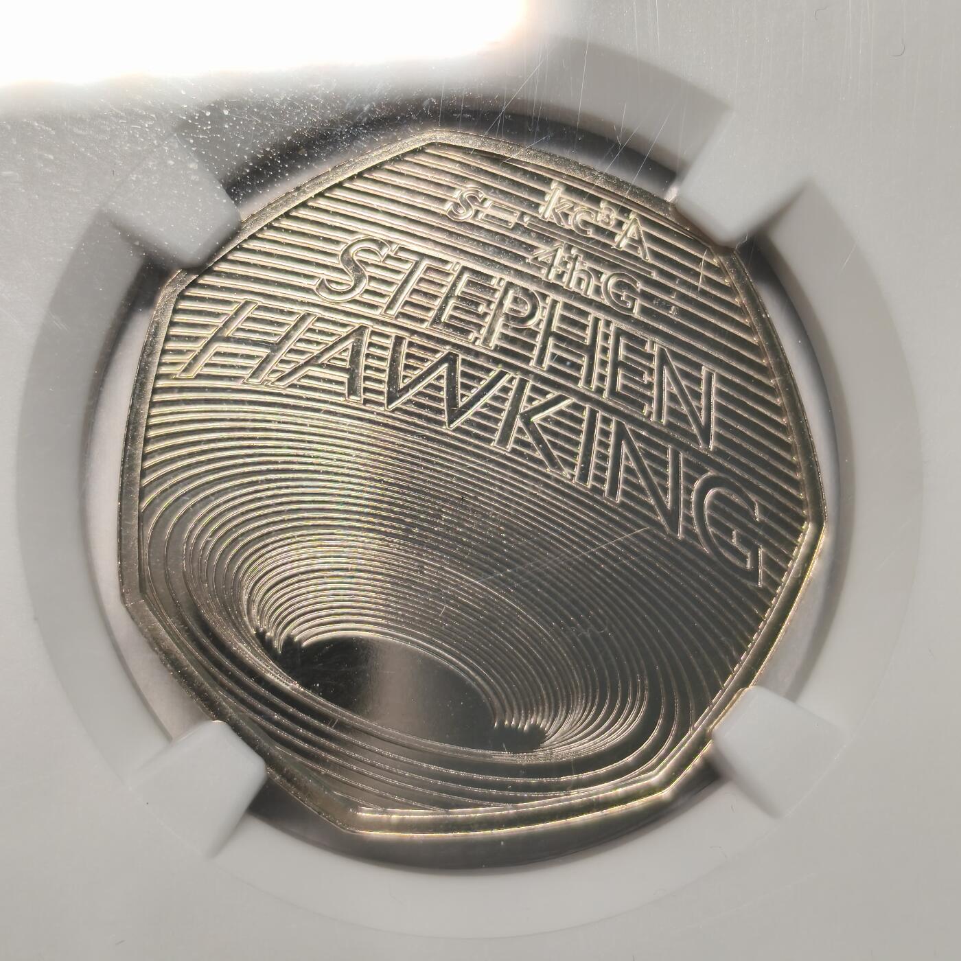 Krab外币市集Vol.12A NGC MS67DPL 英国201年50便士-史蒂芬霍金