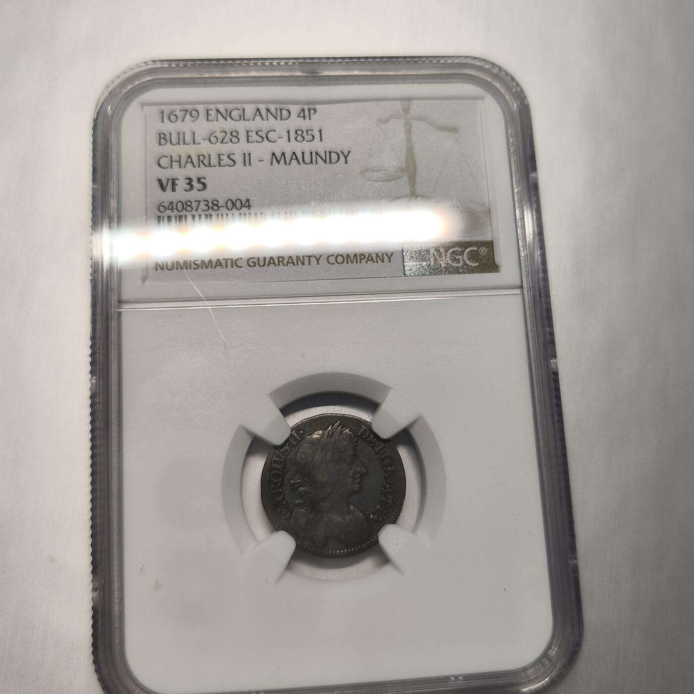 Krab外币市集Vol.12A NGC VF35 英国英格兰1679年4便士濯足币