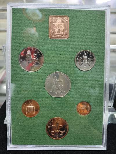 外币收藏 原盒Proof 英国1975年精制套币