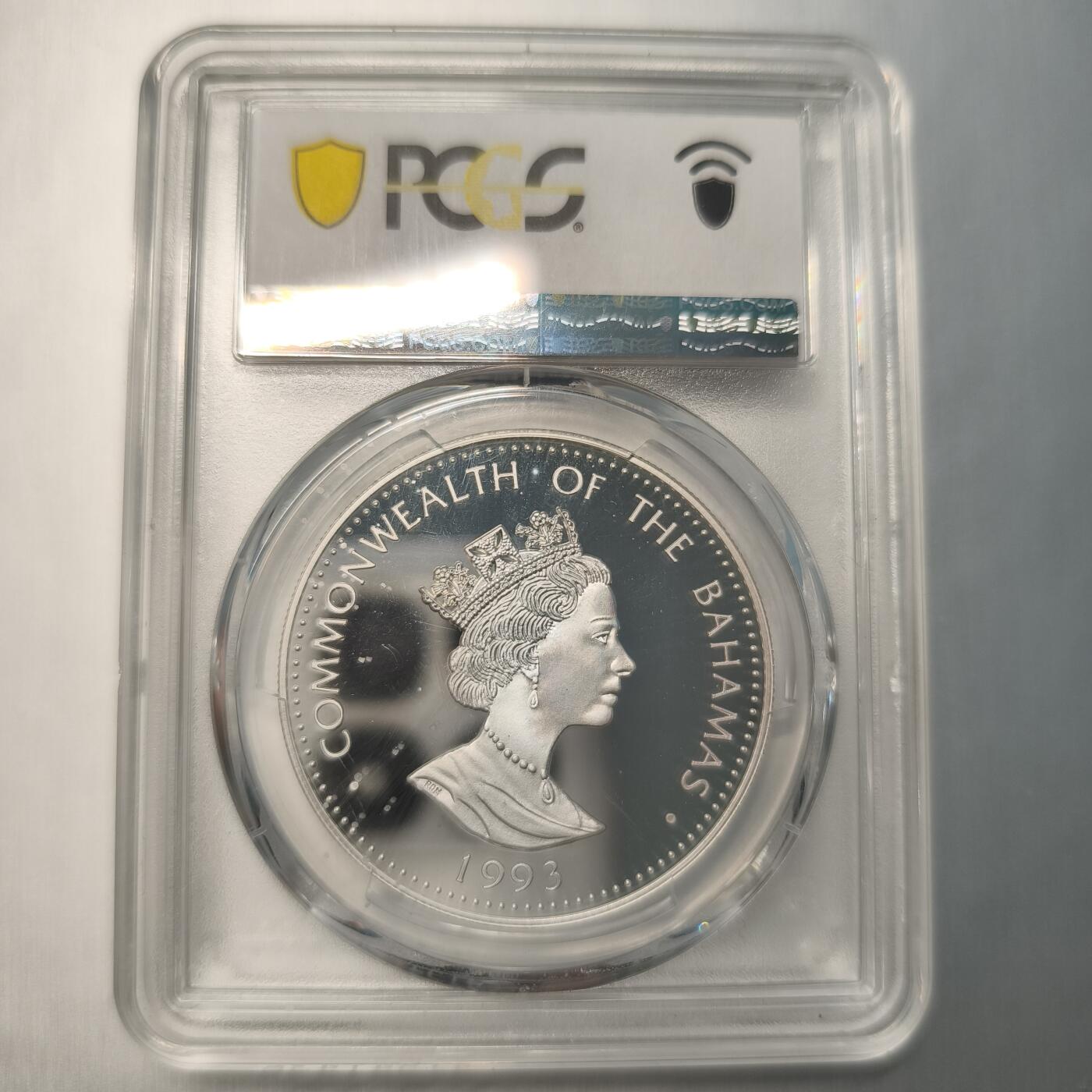 Krab外币市集Vol.12A PCGS MS69DCAM 巴哈马1993年5元精制银币-戴维斯船长