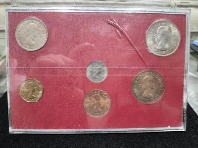 外币收藏 英国1967年十二进制硬币(关门币)套装，半便士、1便士、3便士、6便士、2先令、半克朗6枚全套，原盒装