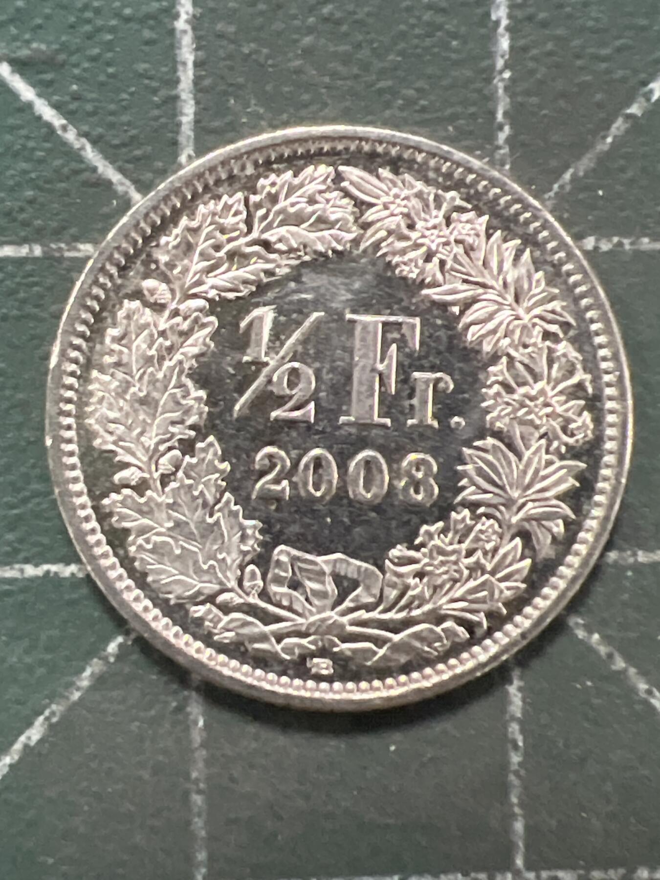 第922期  硬币专场 （无押金，捡漏，全场50包邮，偏远地区除外，接收代拍业务，本店十天发一次货） 瑞士 1/2法郎   2008年