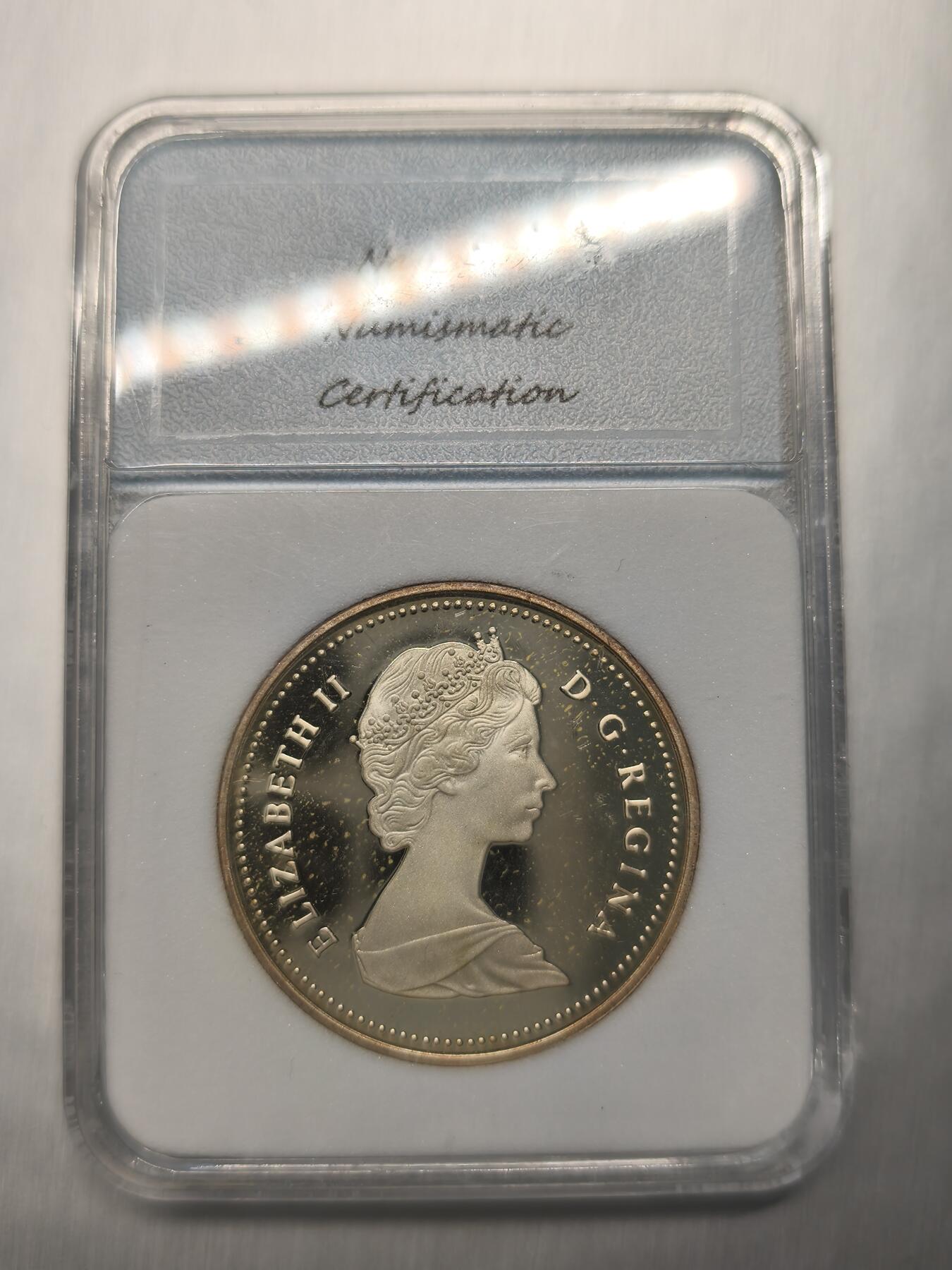 Krab外币市集Vol.12A NNC PR70-DCAM 加拿大1987年1元银币-戴维斯