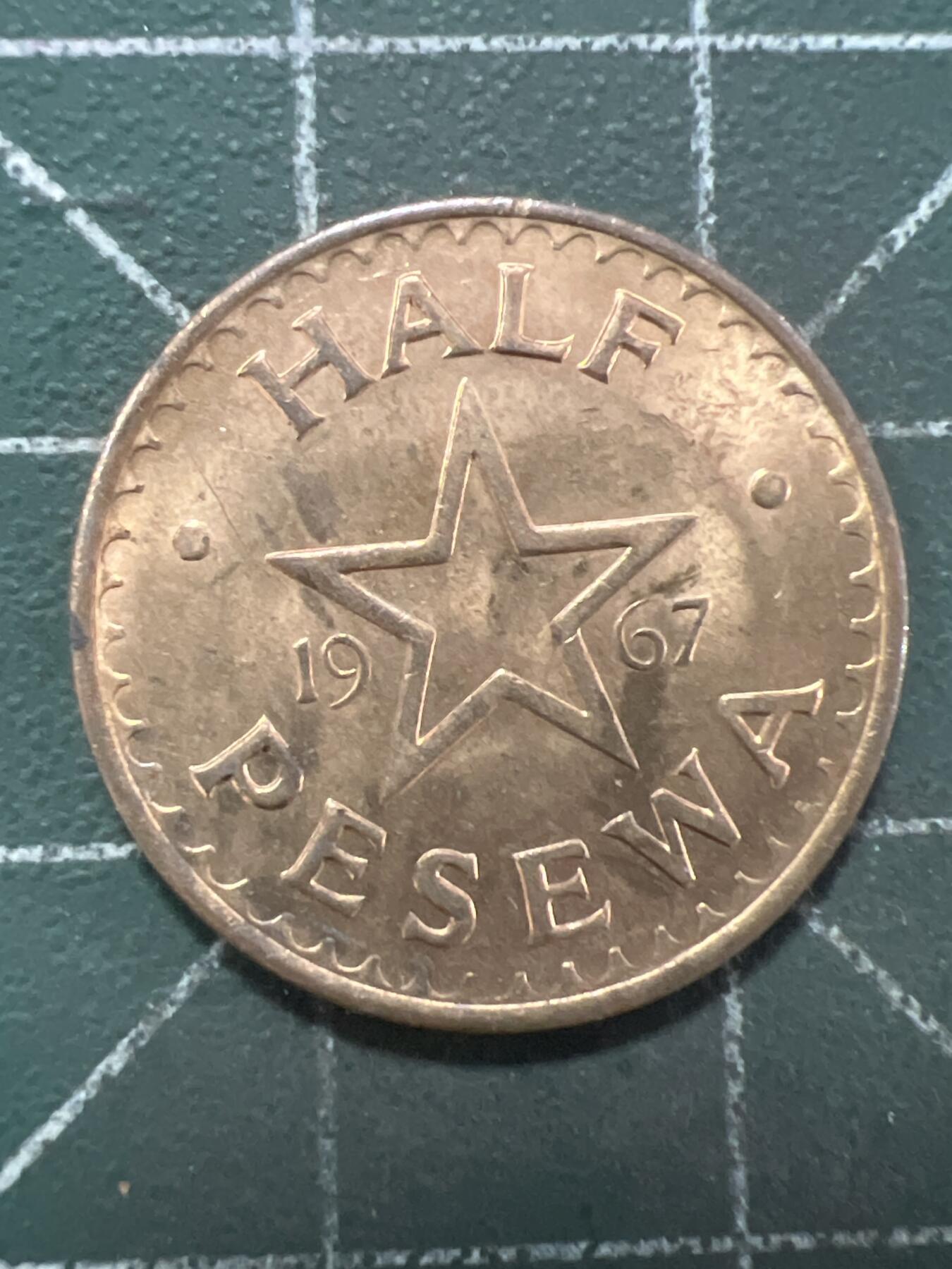 第922期  硬币专场 （无押金，捡漏，全场50包邮，偏远地区除外，接收代拍业务，本店十天发一次货） 加纳   1967年