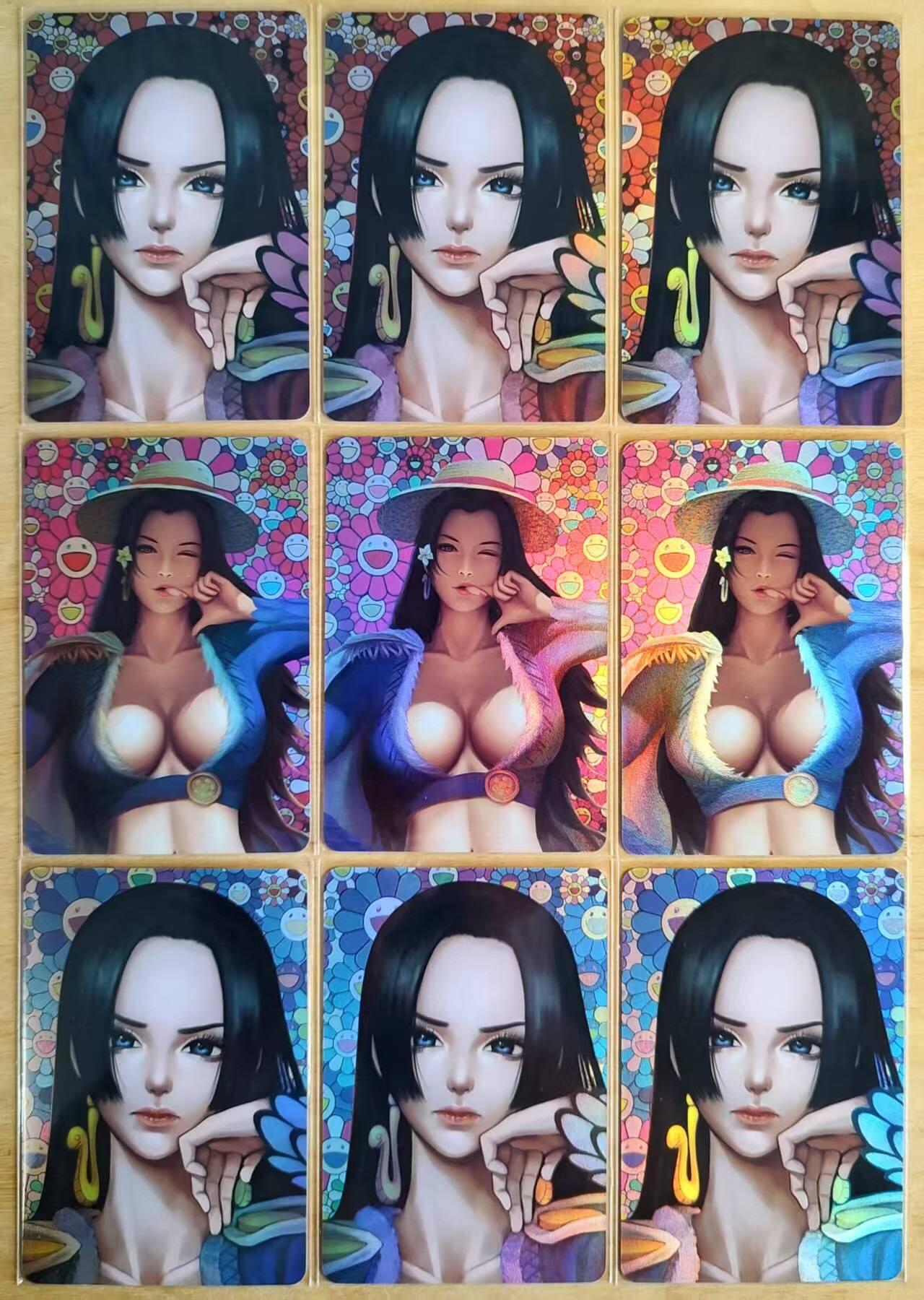 龙虎卡牌第肆拾壹场 （无佣金，满120包邮，欢迎送拍） 折光彩闪9张 女帝大头双色背景+草帽女帝