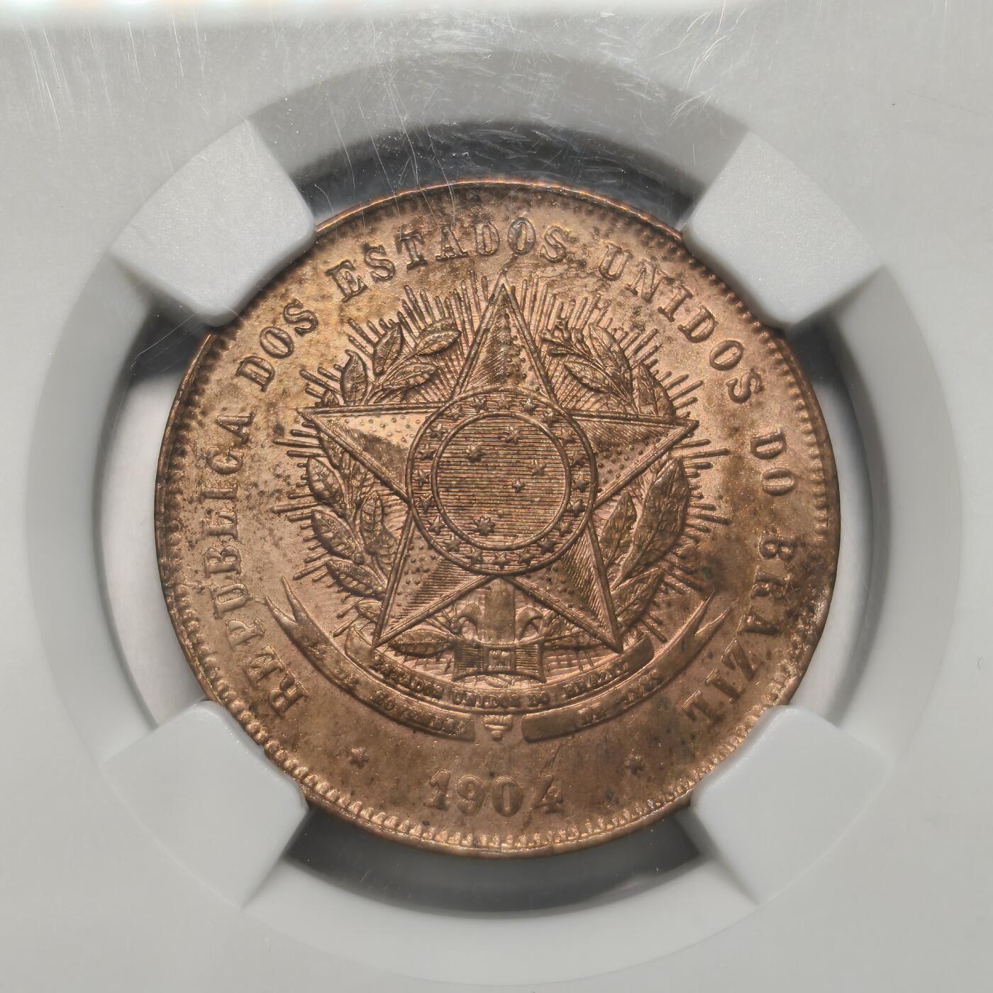 Krab外币市集Vol.12A NGC MS63 巴西1904年20瑞斯