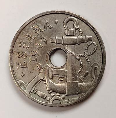 布加迪🐬～世界钱币(上海)🌾第 231 期 /  各国套币和散币 - 西班牙🇪🇸 1949年 50分