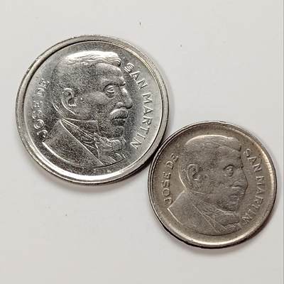 布加迪🐬～世界钱币(上海)🌾第 231 期 /  各国套币和散币 - 阿根廷🇦🇷 1954/56年 10/50分