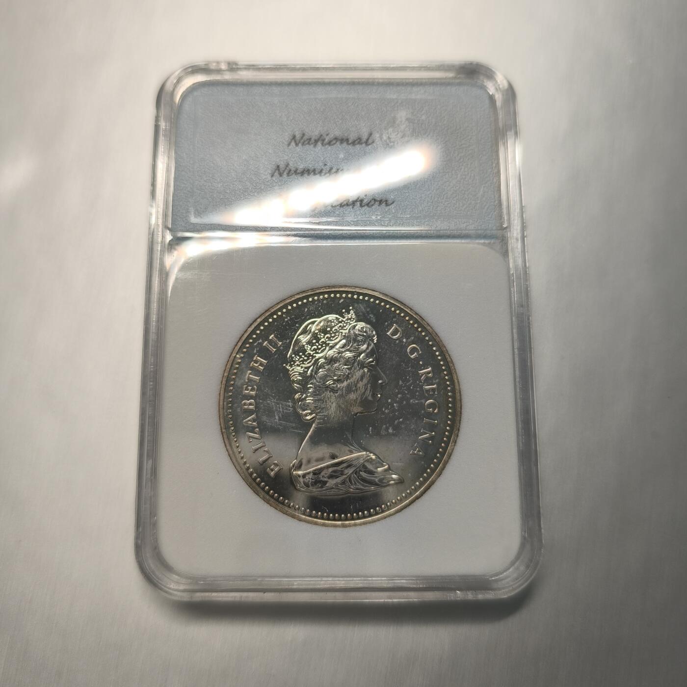 Krab外币市集Vol.12A NNC MS70 加拿大1982年1元银币-里贾纳