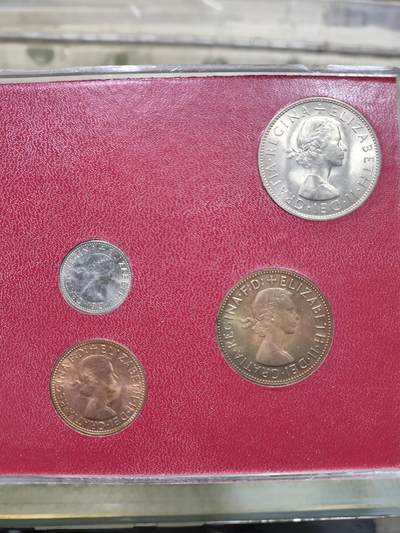 外币收藏 英国1967年十二进制硬币(关门币)套装，半便士、1便士、3便士、6便士、2先令、半克朗6枚全套，原盒装