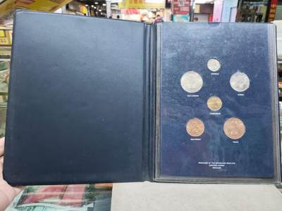 外币收藏 英国旧版旧币制硬币十二进制1967年关门版6枚套币，原装册装