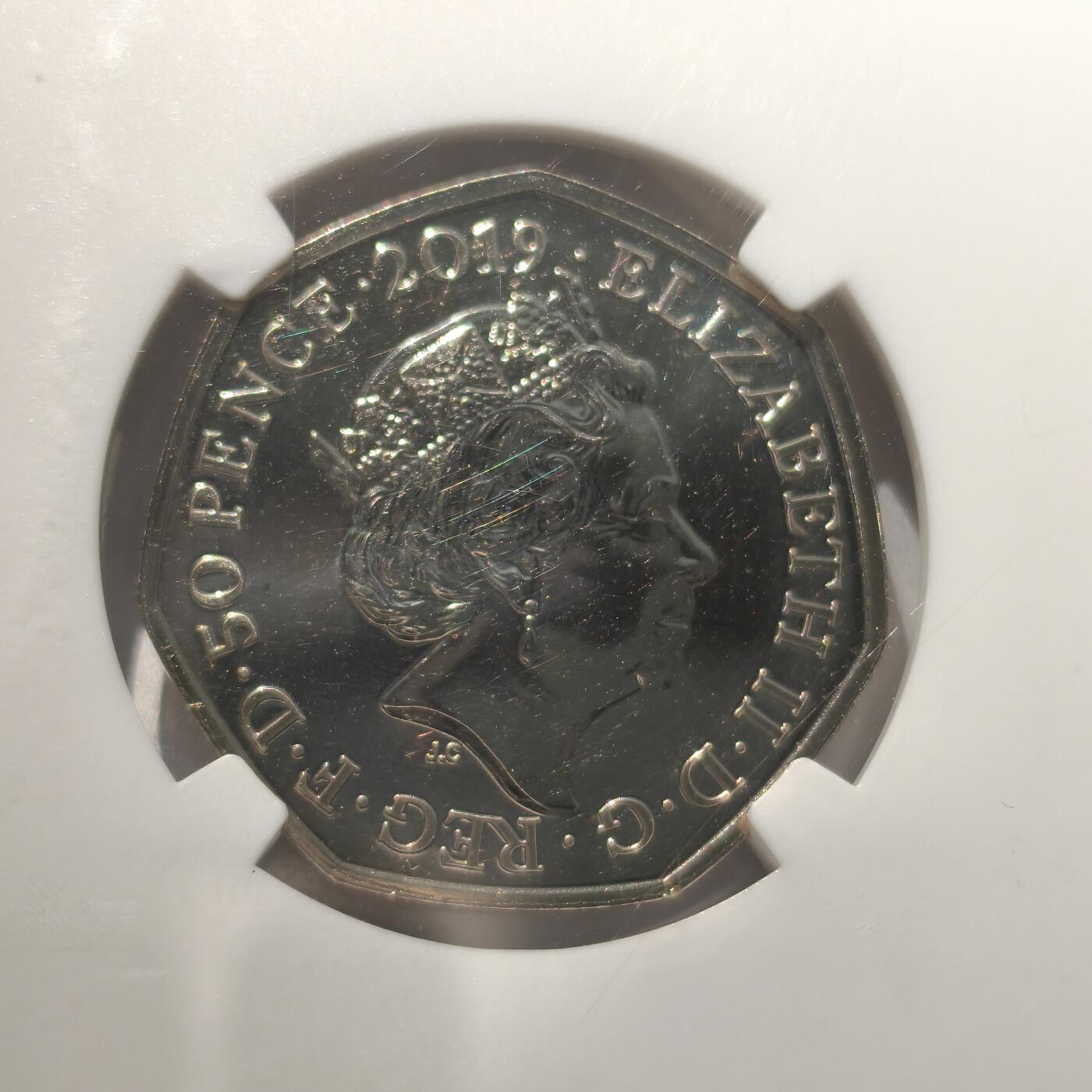 Krab外币市集Vol.12A NGC MS67DPL 英国201年50便士-史蒂芬霍金