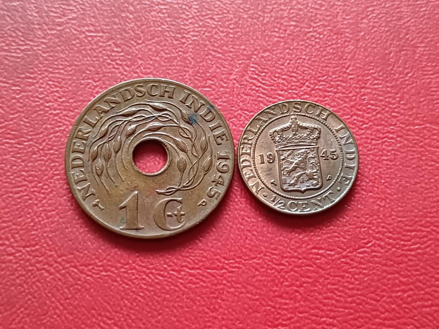 【云涧收藏】第三十五场 荷属东印度1945年P标1/2分，1分2枚套