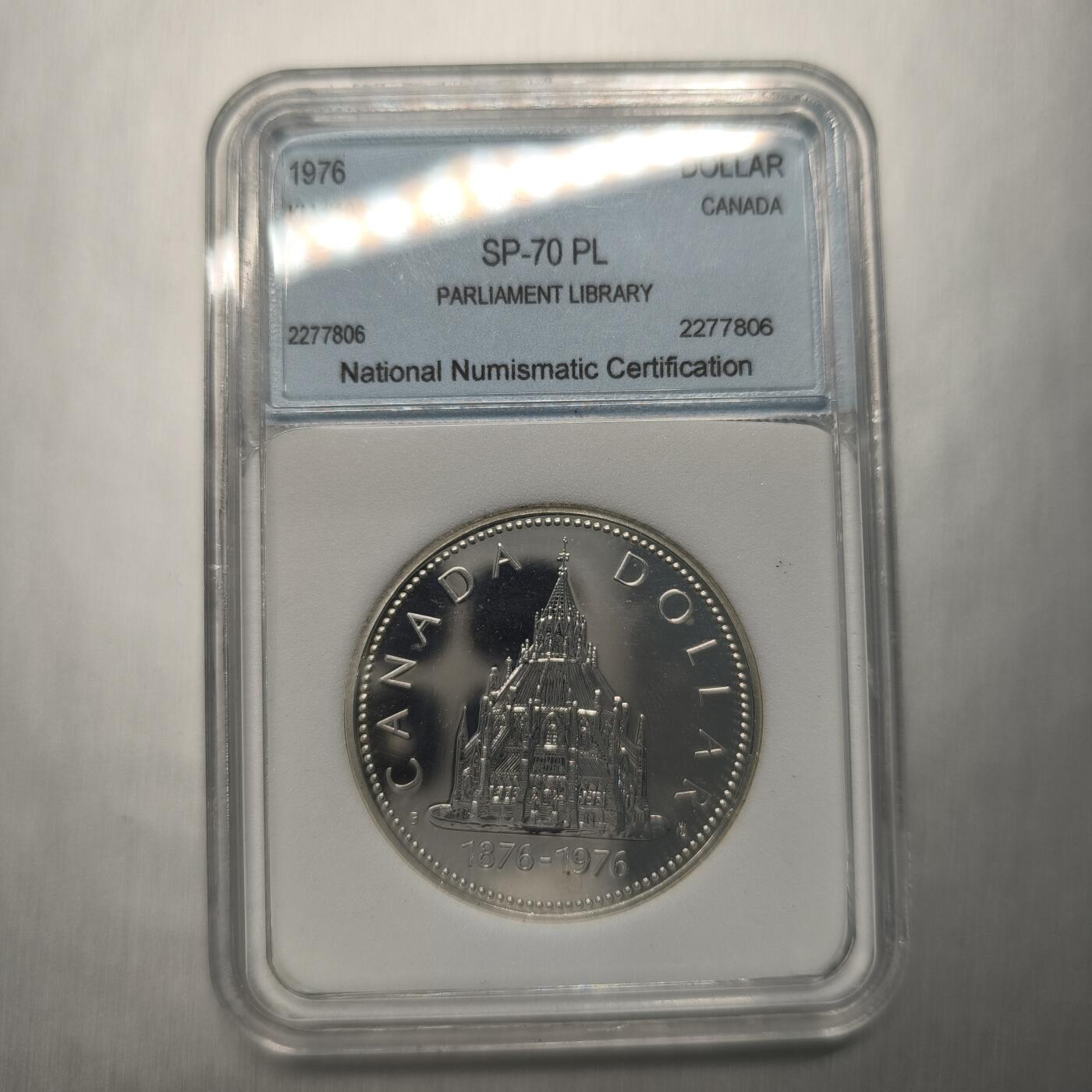 Krab外币市集Vol.12A NNC SP70-PL 加拿大1976年1元银币-立法院图书馆