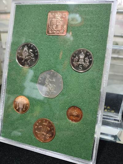 外币收藏 原盒Proof 英国1975年精制套币