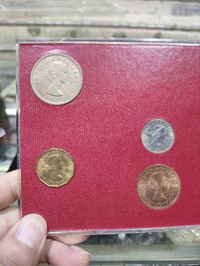 外币收藏 英国1967年十二进制硬币(关门币)套装，半便士、1便士、3便士、6便士、2先令、半克朗6枚全套，原盒装