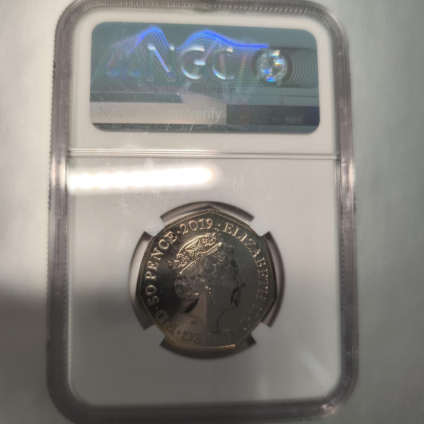 Krab外币市集Vol.12A NGC MS67DPL 英国201年50便士-史蒂芬霍金