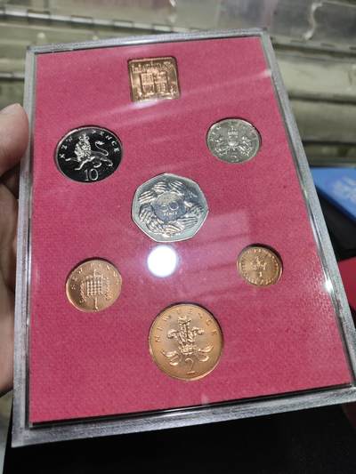 外币收藏 原盒Proof 英国1973年精制套币